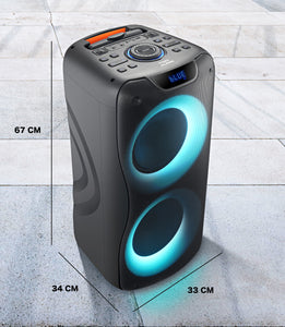 Timo Audio PartyBox T800 Portable PA Speaker with 2 UHF Wireless Mic